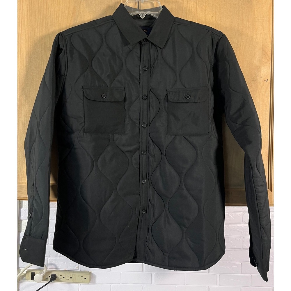 Nomad Quilted Shacket Mens Medium Black Fleece Lined Shirt Jacket B-JJ0105-MN
